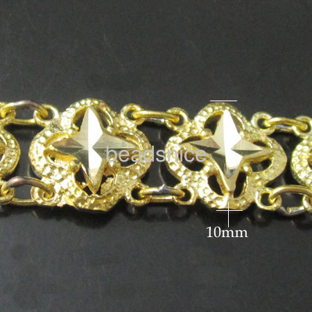 Brass bracelet base,star,